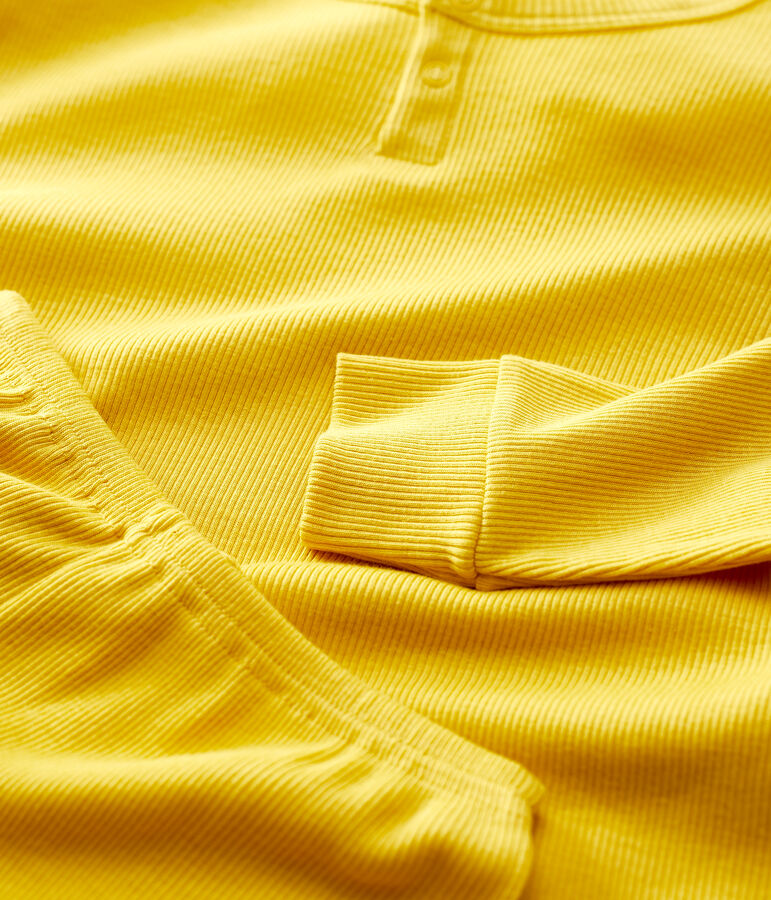 Pyjama uni  en coton et lyocell enfant jaune OCRE